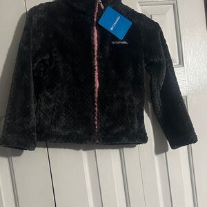 Columbia Kids Fleece Jacket - grey with Pink Zipper